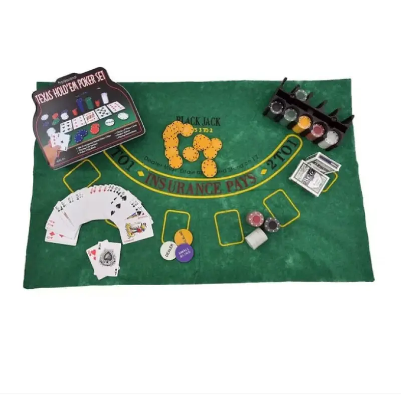 Set poker 200 jetoane, 2 perech carti cu accesorii, model 1006